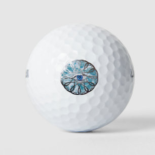 Chrome Mystical Eye Design Golf Balls