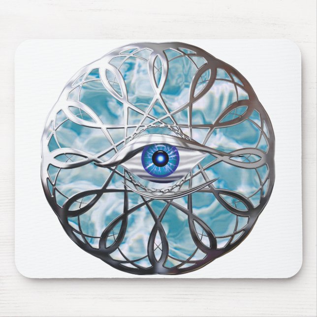 Chrome Mystical Eye Design Mouse Pad (Front)