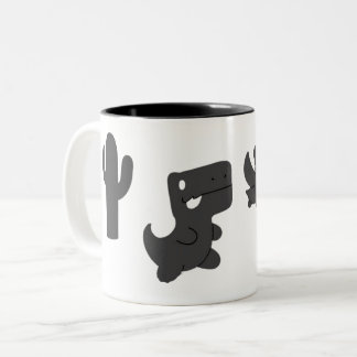 chrome offline dino Two-Tone coffee mug
