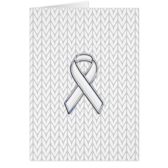 Chrome on White Knit Ribbon Awareness Print (Front)