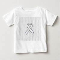 Chrome on White Knitting Ribbon Awareness Print