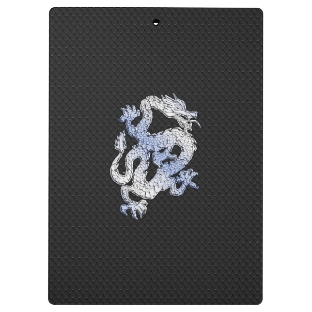 Chrome orient Style Dragon Black Snake Skin Print Clipboard (Back)