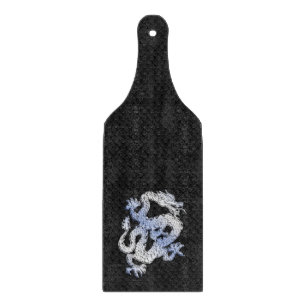 Chrome orient Style Dragon Black Snake Skin Print Cutting Board