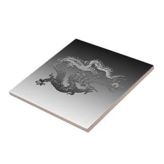 Chrome Paint Dragon Ceramic Tile