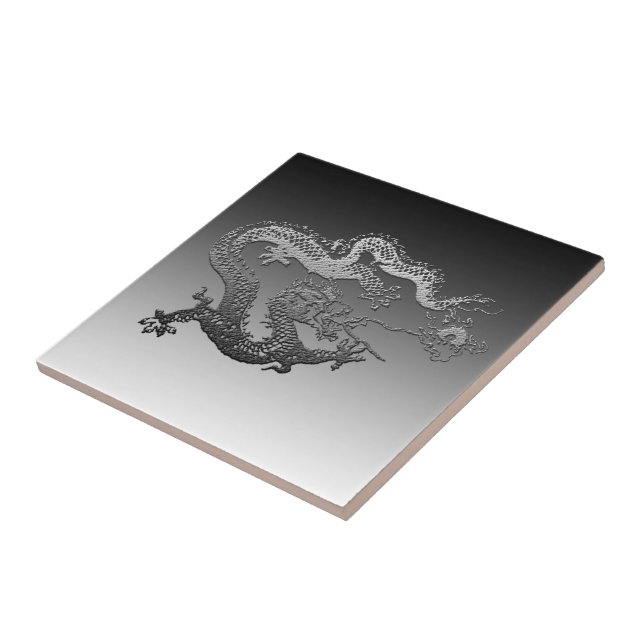 Chrome Paint Dragon Ceramic Tile (Side)
