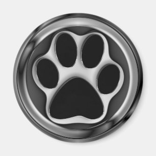 CHROME PAW PRINT MAGNET