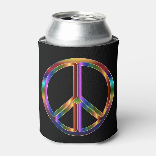 Chrome Peace Sign Can Cooler (Can Front)
