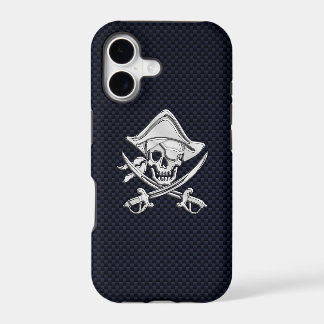 Chrome Pirate Crossbones on Carbon Fiber