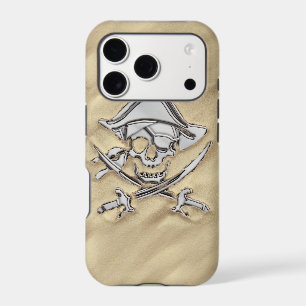 Chrome Pirate Crossbones on Sand Decor