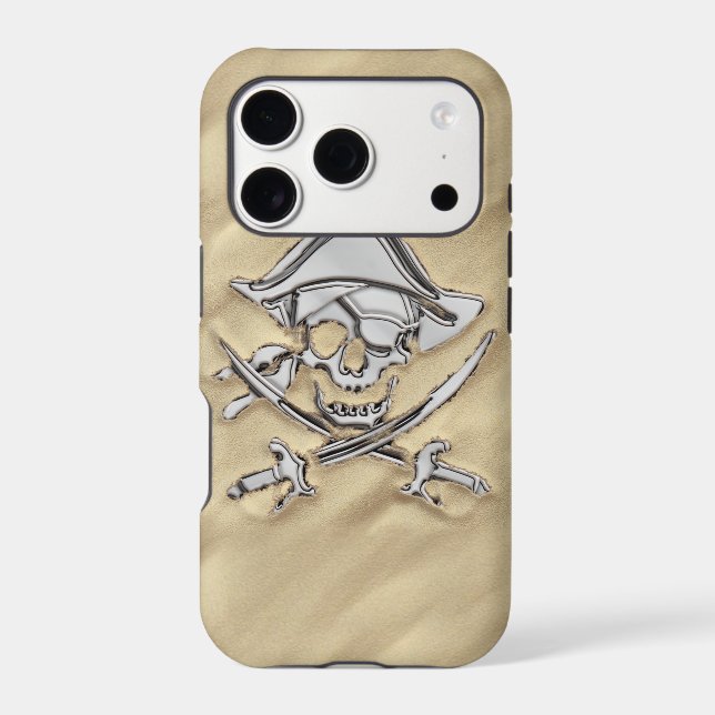 Chrome Pirate Crossbones on Sand Decor (Back)