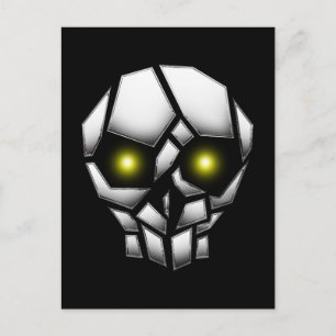 Chrome Plated Skull with Glowing Eyes Postcard