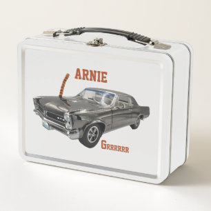 Chrome Pontiac GTO Metal Lunch Box