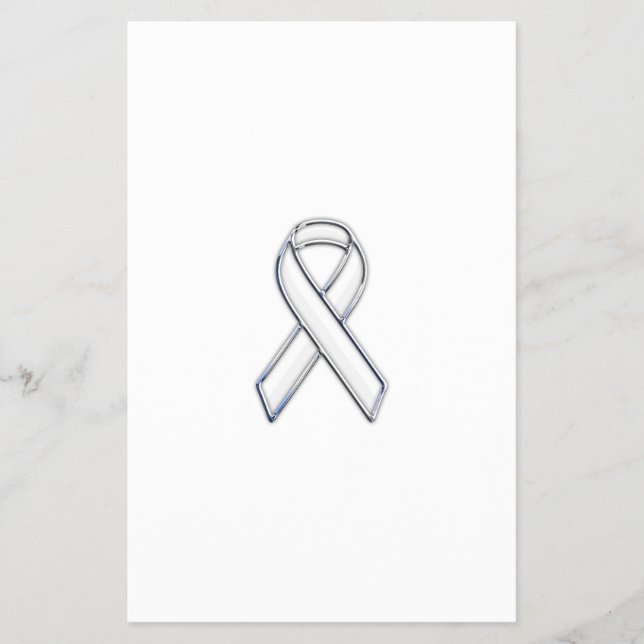 Chrome Print Belted White Ribbon Awareness Flyer (Front)
