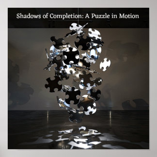 Chrome Puzzle Ascension: Abstract Modern Art Poster