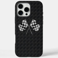 Chrome Racing Flags on Chequered Leather