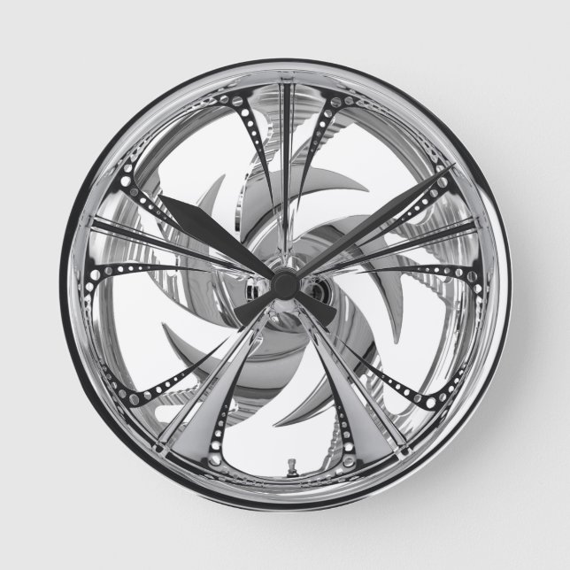 Chrome  rim round clock (Front)