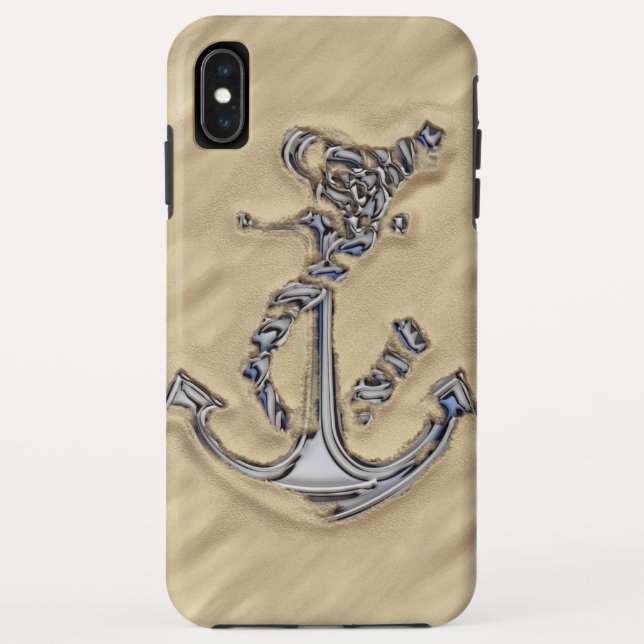 Chrome Rope Anchor on the Beach Case-Mate iPhone Case (Back)