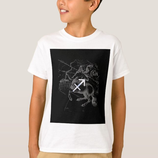 Chrome Sagittarius Zodiac Sign Hevelius circa 1690 T-Shirt (Front)