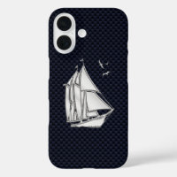 Chrome Sailboat on Carbon Fibre