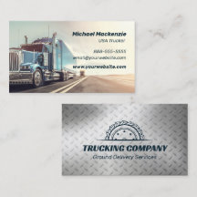 Chrome Semi Trucker Business Card
