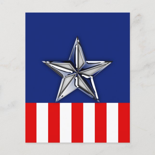 Chrome Silver Star on Festive Patriotic Colours Flyer (Front)