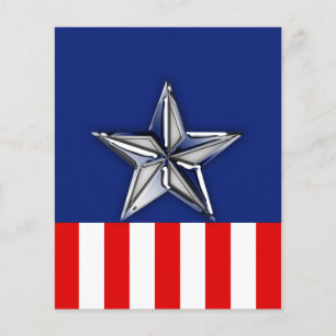 Chrome Silver Star on Festive Patriotic Colours Flyer