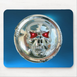 CHROME SKULL , Blue sapphire Mouse Pad