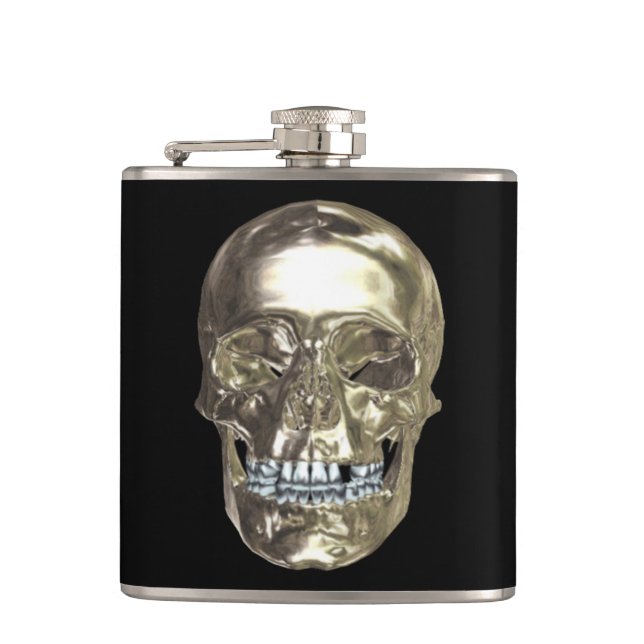 Chrome Skull Flask (Front)