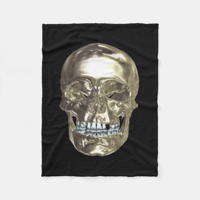 Chrome Skull Fleece Blanket (Front)