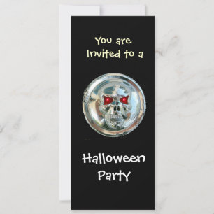 CHROME SKULL HALLOWEEN PARTY INVITATION