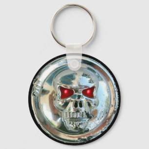 CHROME SKULL KEY RING