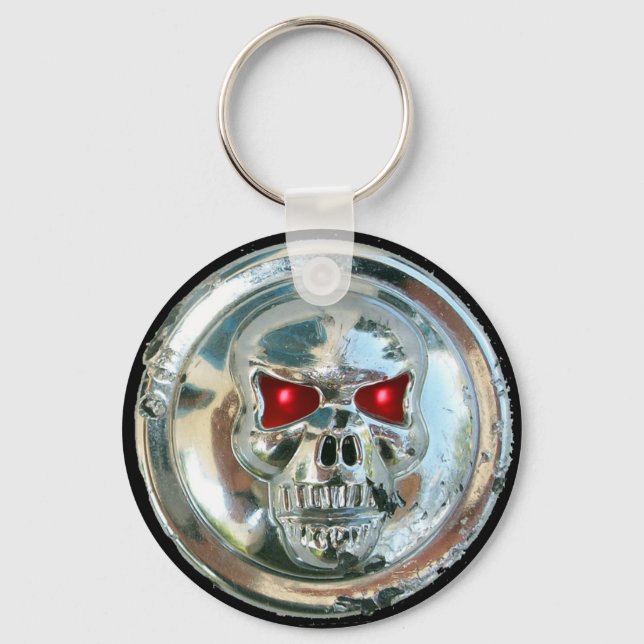 CHROME SKULL KEY RING (Front)