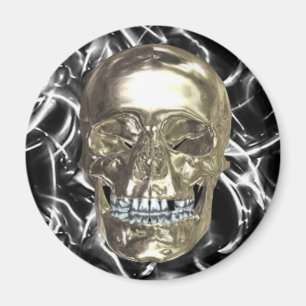 Chrome Skull Magnet