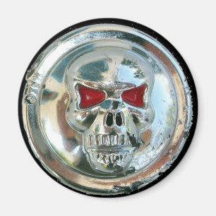CHROME SKULL MAGNET