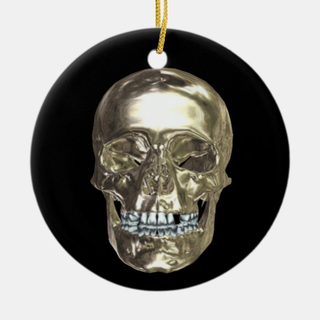 Chrome Skull Ornament (Front)