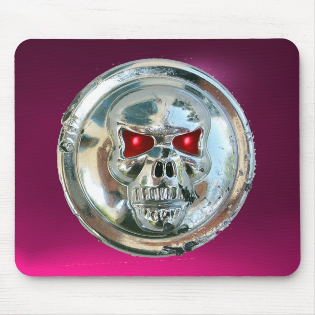 CHROME SKULL , Pink Amethyst Mouse Pad (Front)