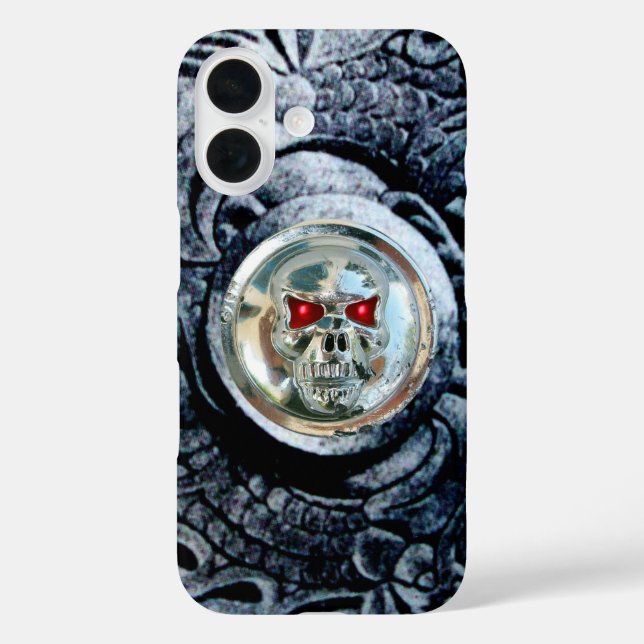 CHROME SKULL WITH FANTASY GRIFFINS Case-Mate iPhone CASE (Back)