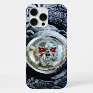 CHROME SKULL WITH FANTASY GRIFFINS iPhone CASE