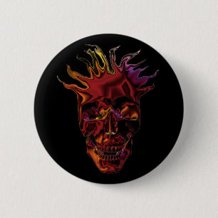 chrome skulls 6 cm round badge