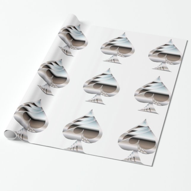 Chrome Spades Wrapping Paper (Unrolled)