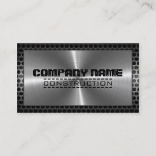 Chrome Stainless Metal Modern Border Business Card