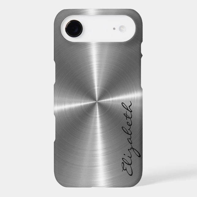 Chrome Stainless Steel Metal Look Case-Mate iPhone Case (Back)
