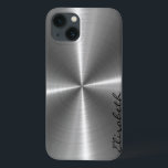 Chrome Stainless Steel Metal Look iPhone 13 Case<br><div class="desc">Chrome Stainless Steel Metal Look. Please remove / change "Elizabeth" prior to purchase. Design is available on other products.</div>