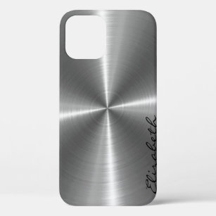 Chrome Stainless Steel Metal Look iPhone 12 Pro Case