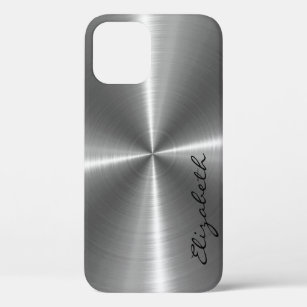 Chrome Stainless Steel Metal Look iPhone 12 Pro Case