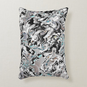 Chrome stains with gradient or fume, Black to Grey Decorative Cushion