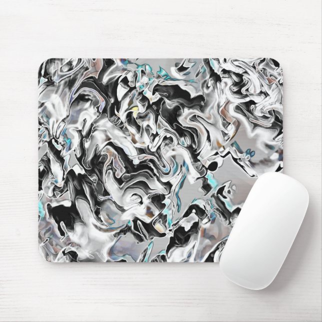 Chrome stains with gradient or fume, Black to Grey Mouse Pad (With Mouse)