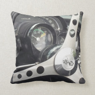 Chrome Steering wheel and black gauges corvette Cushion