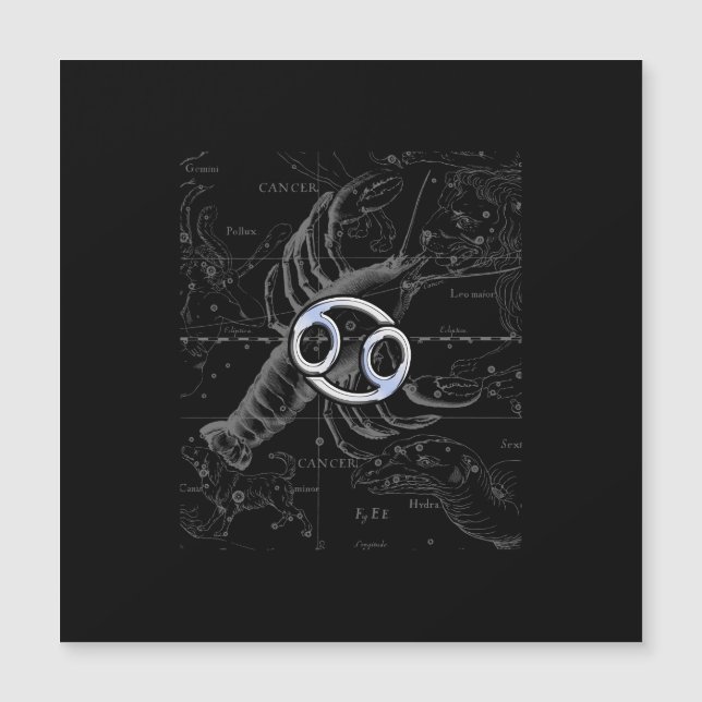 Chrome Style Cancer Zodiac Sign on Hevelius 1690 (Front)