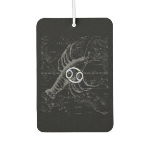 Chrome Style Cancer Zodiac Sign on Hevelius 1690 Car Air Freshener